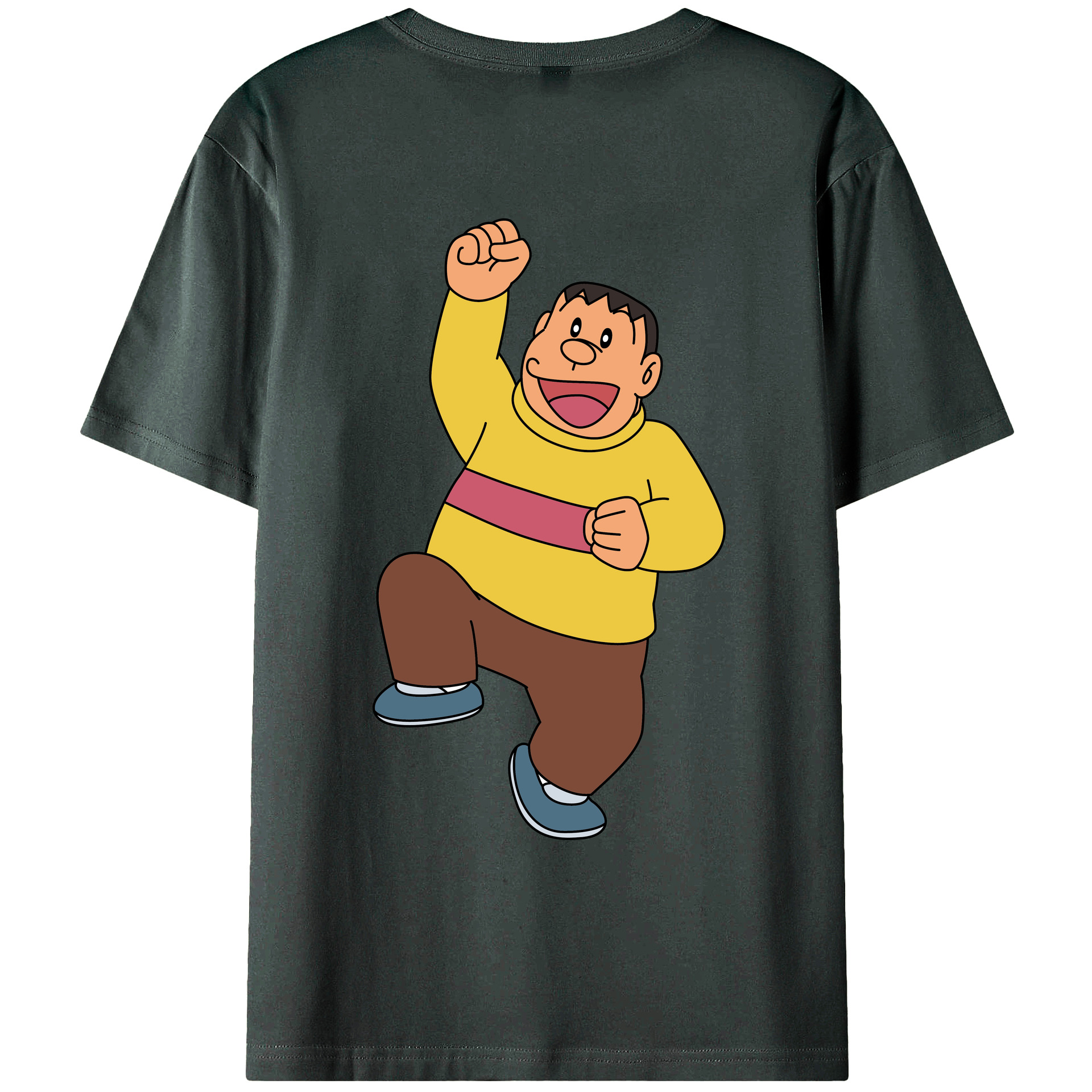 （画像用） ドラえもん 剛田武 Doraemon Gouta Takeshi 綿100％ メンズ半袖Tシャツ（バックプリント） 通気性